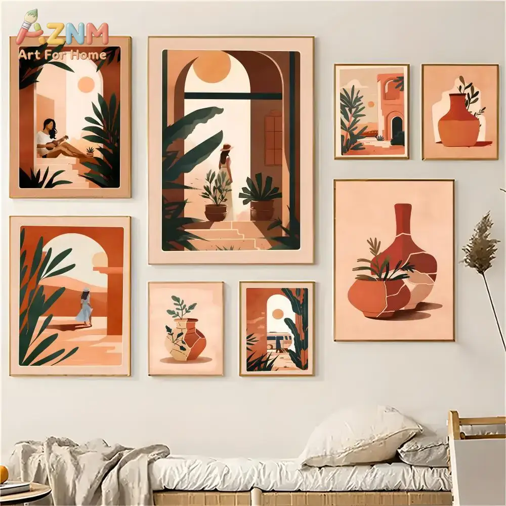 Plant Parenting - AZNM Terracotta Boho Mediterranean Canvas Print