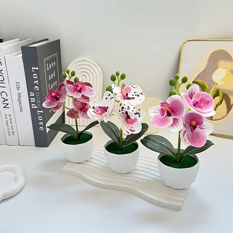 3pcs Artificial Phalaenopsis O - Orchid Phalaenopsis ulasan dan harga