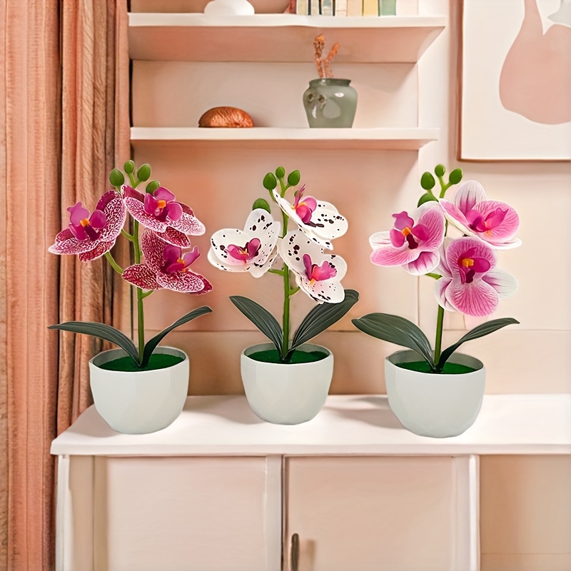 3pcs Artificial Phalaenopsis O - Orchid Phalaenopsis ulasan dan harga