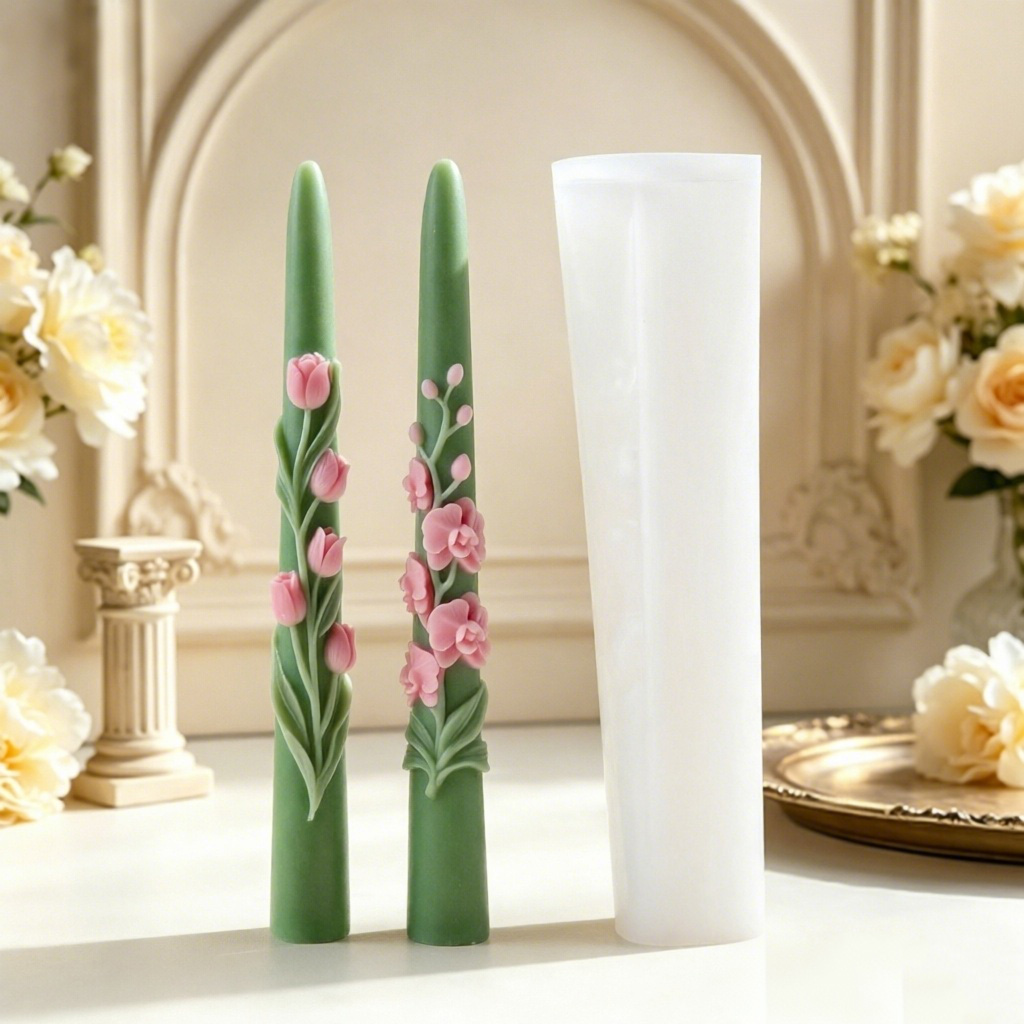 Long Pole Flower Taper Candle  - Orchid Phalaenopsis ulasan dan harga