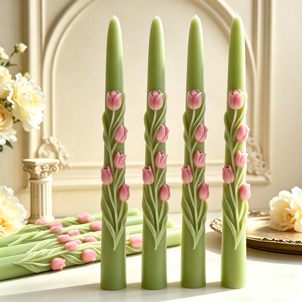 Long Pole Flower Taper Candle  - Orchid Phalaenopsis ulasan dan harga