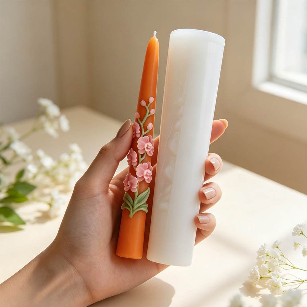 Long Pole Flower Taper Candle  - Orchid Phalaenopsis ulasan dan harga
