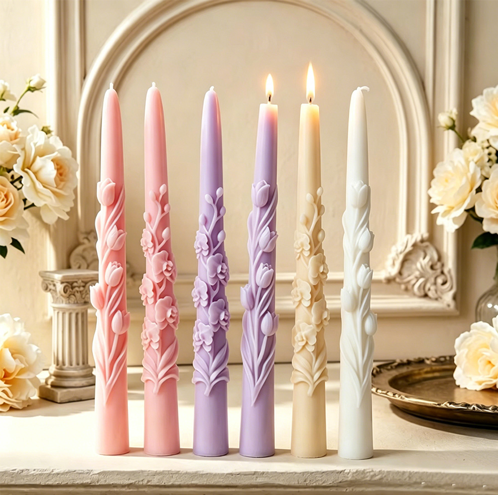 Long Pole Flower Taper Candle  - Orchid Phalaenopsis ulasan dan harga