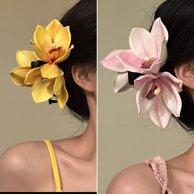 Large Orchid Flower Hair Claw  - Orchid Phalaenopsis ulasan dan harga